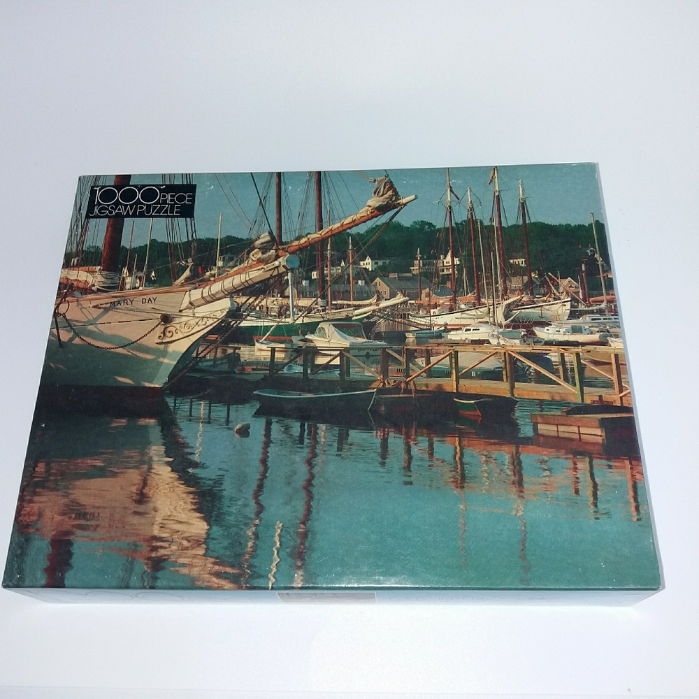 Golden 1984 Puzzle 1000 Maine Harbor 21×27"New.